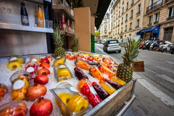 París Francia Septiembre 2022 Frutas Hortalizas Exhibición Mercado Callejero París — Foto de Stock