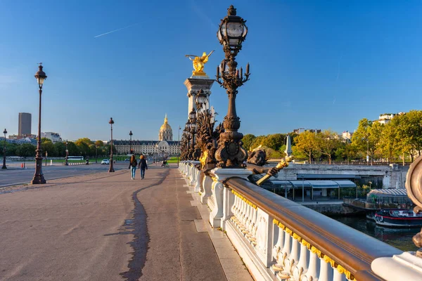 Pont Alexandre Iii Híd Építészeti Részletei Szajna Fölött Párizs Franciaország — Stock Fotó
