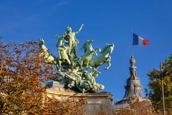 Szczegóły Architektoniczne Grand Palais Des Champs Elysees Paryżu Francja — Zdjęcie stockowe