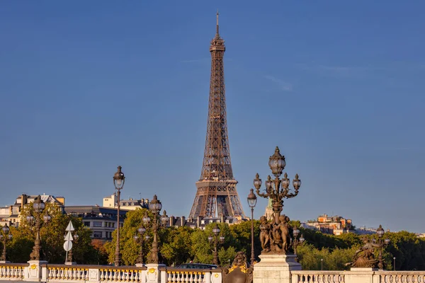 Schöne Brücke Pont Alexandre Iii Über Die Seine Paris Frankreich — Stockfoto