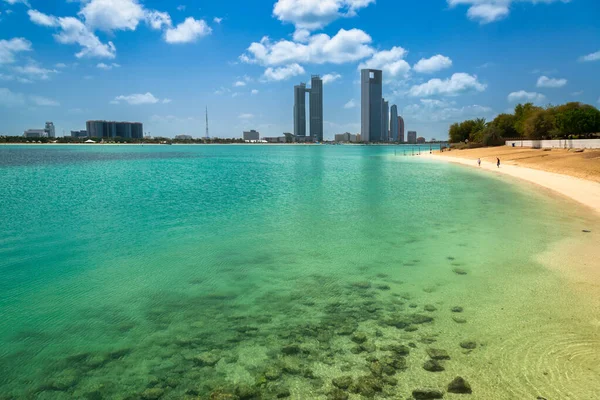 Paysage Urbain Abu Dhabi Dans Golfe Persique Eau — Photo