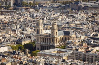 Beautiful architecture of Paris city with Basilique Sainte-Clotilde, France