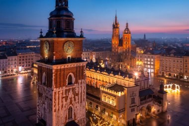 Old town of Krakow with amazing architecture at dawn, Poland.