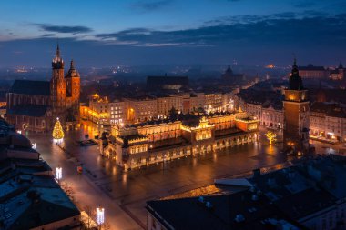 Old town of Krakow with amazing architecture at dawn, Poland.