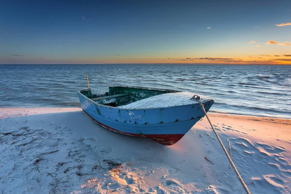 Kuznica Hel Peninsula Gün Batımında Güzel Baltık Plajı Polonya — Stok fotoğraf