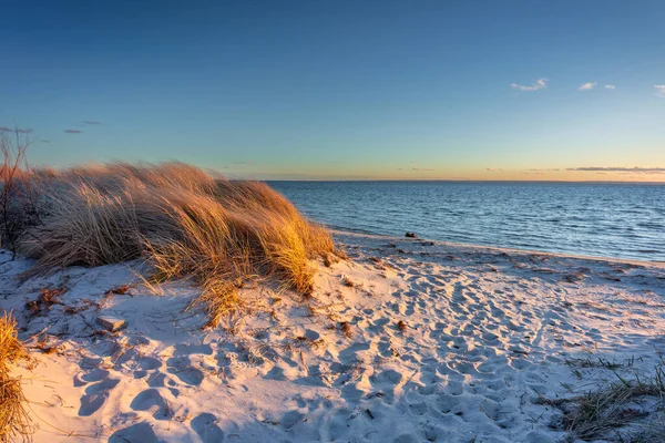 Bela Praia Mar Báltico Península Hel Pôr Sol Polónia — Fotografia de Stock