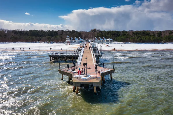 stock image Beach of the Baltic Sea in Gdansk at winter. Poland