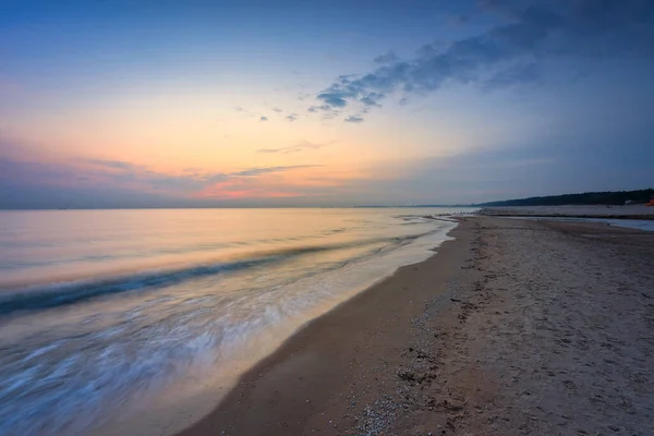 Playa Del Mar Báltico Gdansk Amanecer Polonia —  Fotos de Stock
