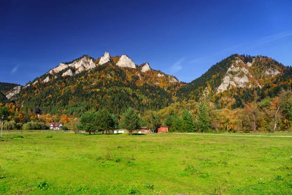 Autumn Landscape Pieniny Mountains Three Crowns Peak Poland — Stock Photo, Image