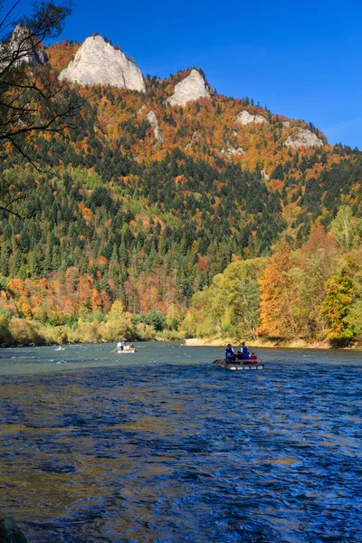 Descendre Rivière Dunajec Rafting Dans Les Paysages Automnaux Des Montagnes — Photo