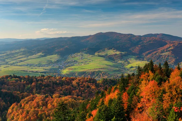 Осенний Пейзаж Гор Пенины Польша — стоковое фото