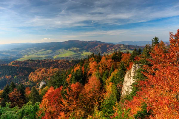 Paisagem Outonal Das Montanhas Pieninas Polónia — Fotografia de Stock