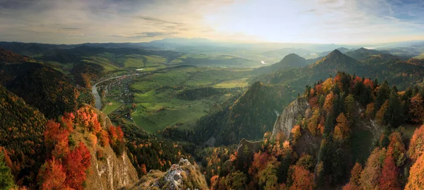 Sonbaharda Tatra Manzaralı Pieniny Dağları Nın Manzarası Polonya — Stok fotoğraf