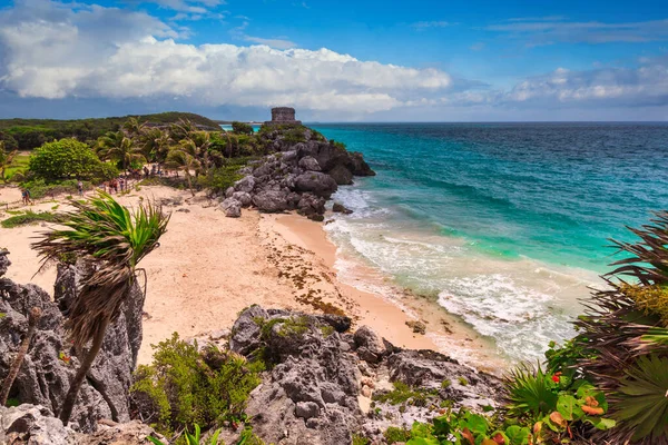 Spiaggia Del Mar Dei Caraibi Tulum Messico — Foto Stock