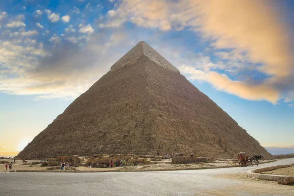 Mısır Giza Kentindeki Khafre Piramidinin Güzel Manzarası — Stok fotoğraf