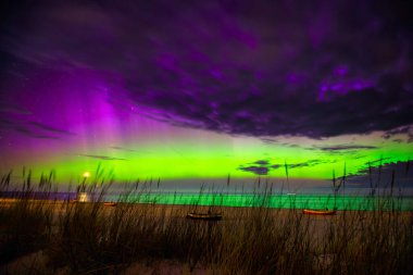 Northern Lights over the Baltic Sea in Poland, Debki clipart