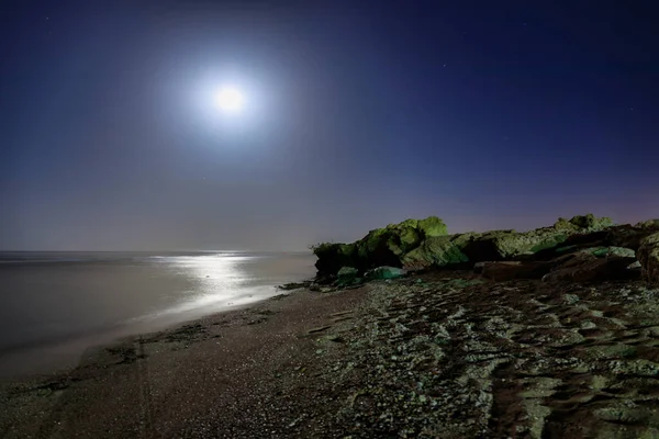 Luna Llena Sobre Playa Del Mar Rojo Egipto — Foto de Stock