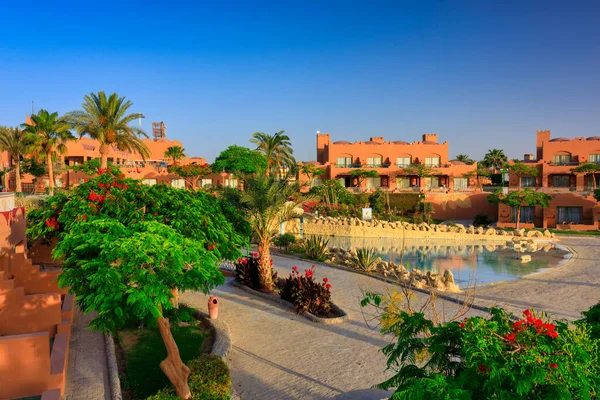 stock image Marsa Alam, Egypt - May 7, 2023: Beautiful architecture of the Akassia Swiss Resort by the Red Sea in Marsa Alam, Egypt.