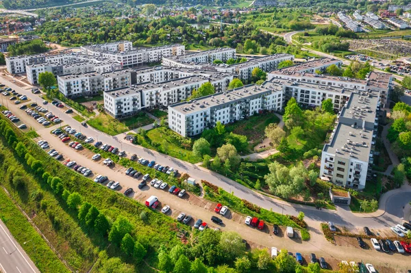 Horizonte Gdansk Com Apartamentos Recém Construídos Dia Ensolarado Polônia — Fotografia de Stock