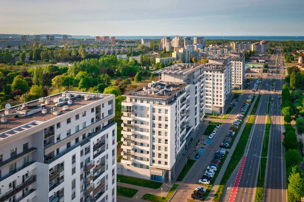 Gdansk Skyline Newly Built Apartments Sunny Day Poland — Stock Photo, Image