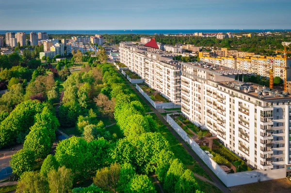 Gdansk Skyline Newly Built Apartments Sunny Day Poland — Stock Photo, Image