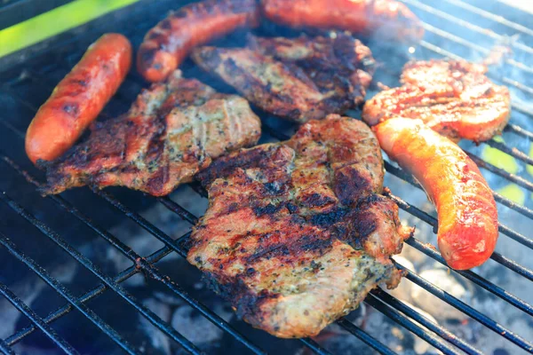 Gegrilde Varkensvlees Worst Barbecue — Stockfoto