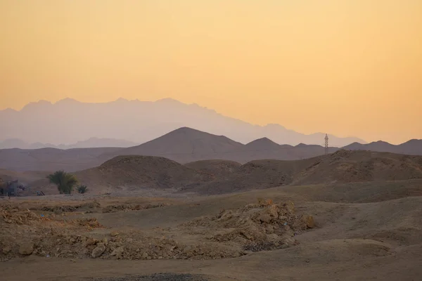埃及沙漠的夕阳西下 — 图库照片