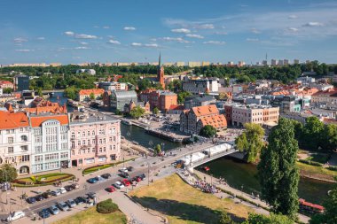 Bydgoszcz, Polonya - 3 Haziran 2023: Bydgoszcz şehir merkezinin mimarisi.