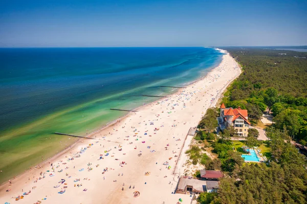 Aerial Landscape Summer Beach Leba Baltic Sea Poland — Stock Photo, Image