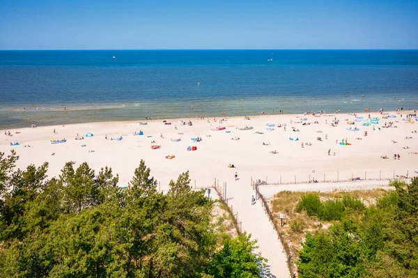 Luftaufnahme Vom Sommerstrand Leba Der Ostsee Polen — Stockfoto
