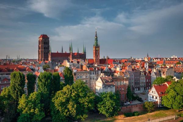 Cidade Principal Gdansk Dia Ensolarado Verão Polônia — Fotografia de Stock