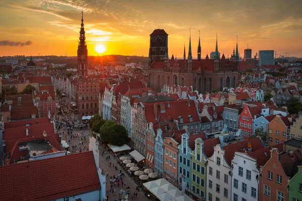 Main Town Gdansk Sunset Poland — Stock Photo, Image