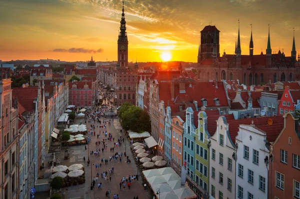 Gdansk Lengyelország 2023 Június Gdansk Fővárosának Építészete Naplementekor Lengyelország — Stock Fotó