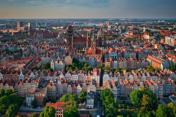 Архитектура Главного Города Гданьска Летом Польша — стоковое фото