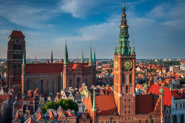 Όμορφη Αρχιτεκτονική Της Κύριας Πόλης Του Γκντανσκ Καλοκαίρι Πολωνία — Φωτογραφία Αρχείου