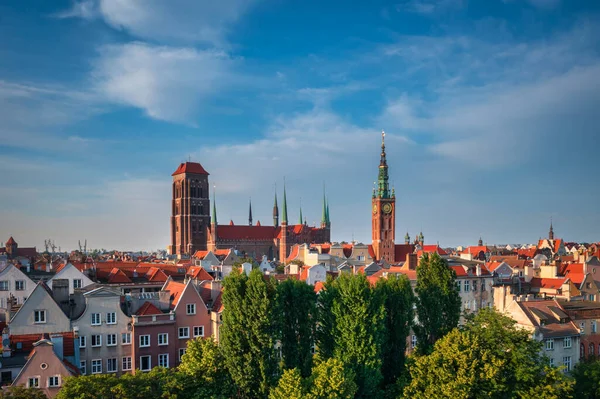 Bela Arquitetura Cidade Principal Gdansk Verão Polônia — Fotografia de Stock