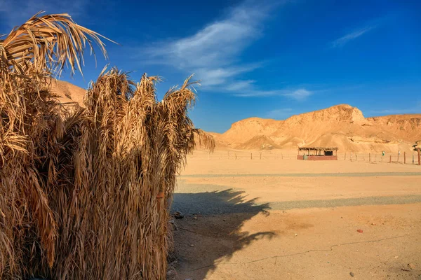 埃及Marsa Alam地区贝多因人村庄的沙漠景观 — 图库照片
