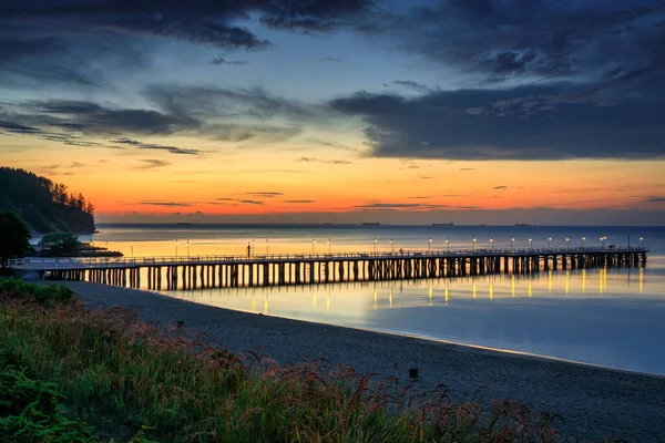 Sunrise Baltic Sea Gdynia Orlowo Poland — Stock Photo, Image