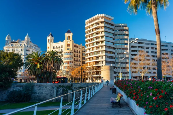 Valencia Spanyolország Január 2023 Gyönyörű Táj Turia Nyilvános Park Hajnalban — Stock Fotó