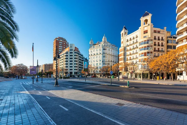 Valencia Spanyolország Január 2023 Gyönyörű Építészet Valencia Város Hajnalban Spanyolország — Stock Fotó