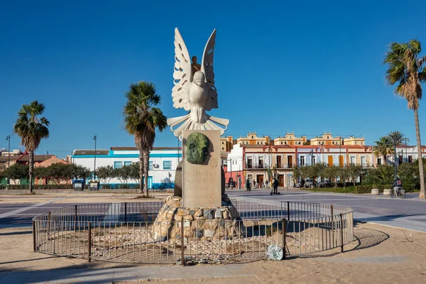 Valencia Spanien Januari 2023 Vacker Spricka Vid Stranden Playa Las — Stockfoto