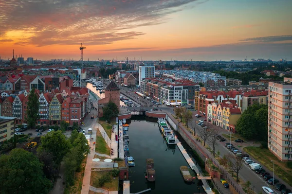 Hoofdstad Van Gdansk Bij Zonsondergang Polen — Stockfoto