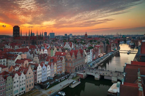 Ciudad Principal Gdansk Atardecer Polonia —  Fotos de Stock
