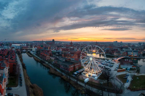 Gdansk Polônia Março 2023 Bela Arquitetura Cidade Gdansk Junto Rio — Fotografia de Stock