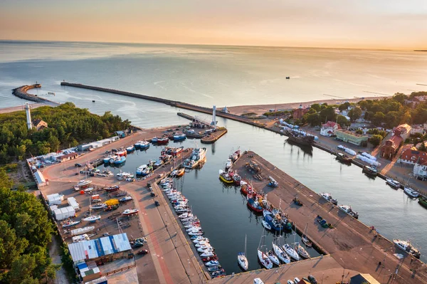 Beautiful Sunrise Ustka Town Baltic Sea Poland — Stock Photo, Image