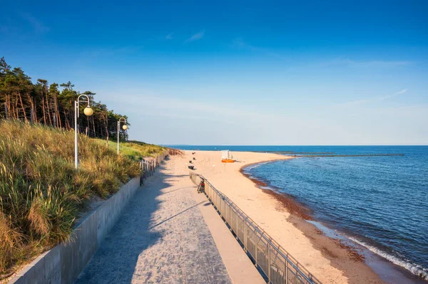 Красивый Пейзаж Летнего Пляжа Балтийском Море Роуи Польша — стоковое фото