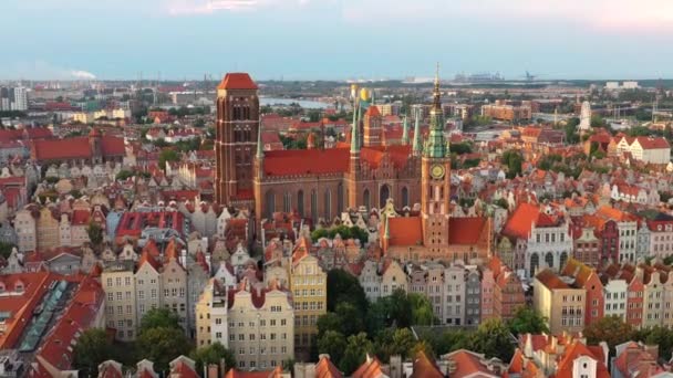 Beautiful Architecture Main Town Gdansk Poland — Stock Video