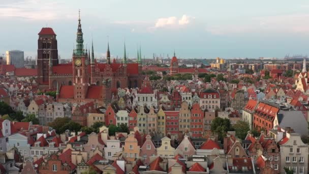 Piękna Architektura Głównego Miasta Gdańska Polska — Wideo stockowe