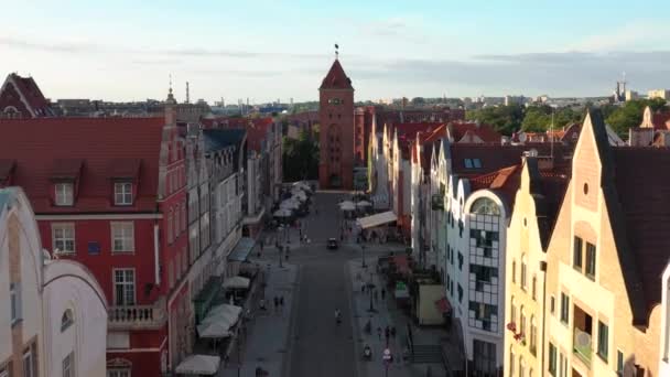 Summer Scenery Elblag City Light Setting Sun Poland — Stock Video