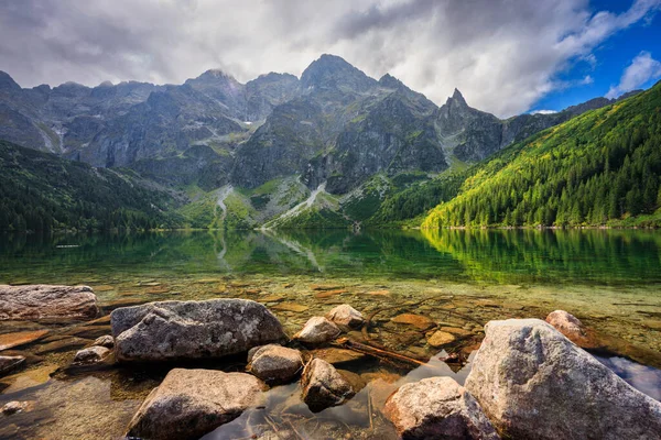 Beautiful Eye Sea Lake Στα Βουνά Tatra Πολωνία — Φωτογραφία Αρχείου